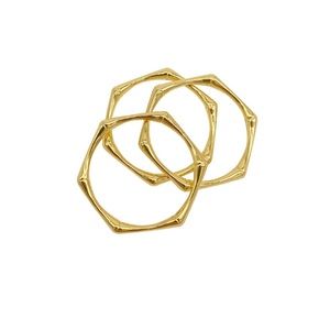 14k Gold Plated Bamboo Ring Set